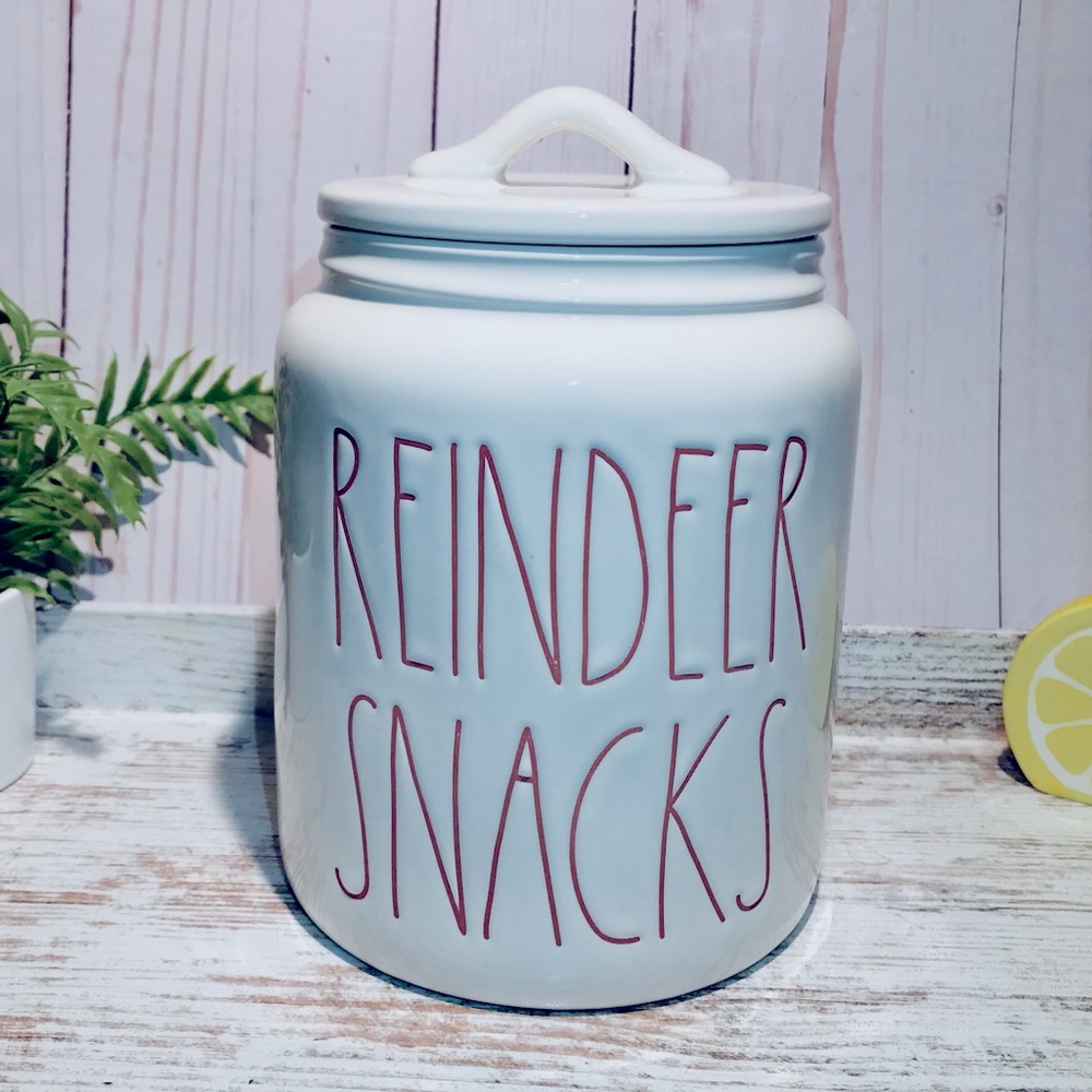 Rae Dunn REINDEER SNACKS canister